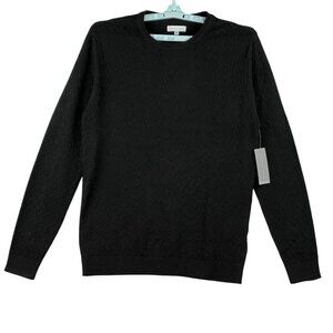 NWT Geoffrey Beene Men's Black Pullover Knit Soft Lightweight Crew Sweater Sz M
